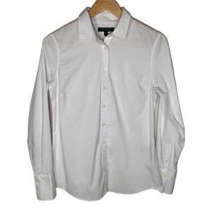 Banana Republic Womens Blouse Size 6 Button Up Solid White Long Sleeve Riley